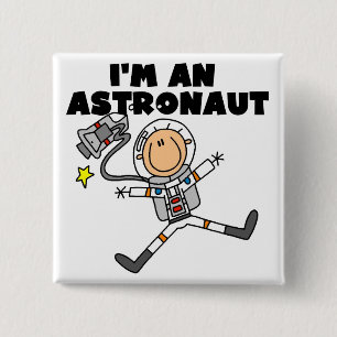 Bóton Quadrado 5.08cm Sou um Astronauta Camisetas e Presentes