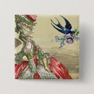 Bóton Quadrado 5.08cm Souvenirs de Versailles