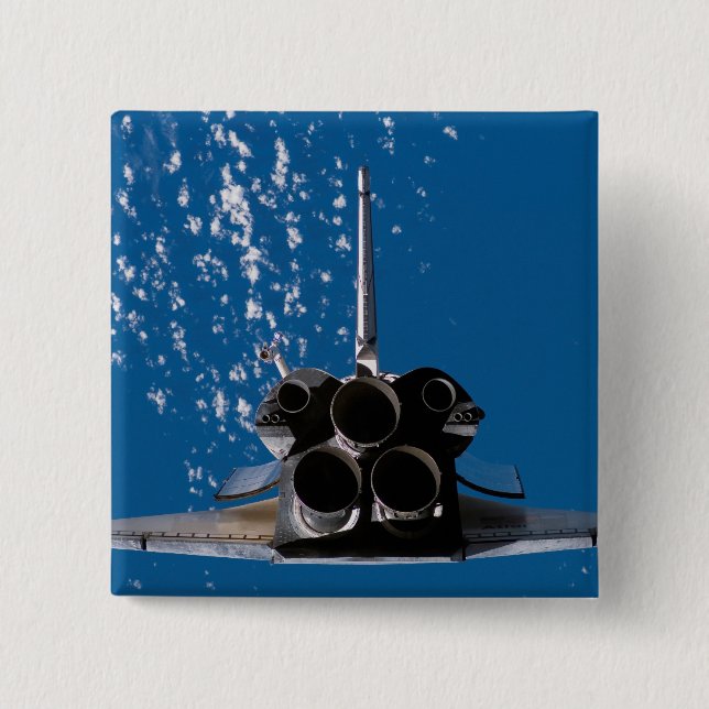 Bóton Quadrado 5.08cm Space Shuttle Atlantis (Frente)