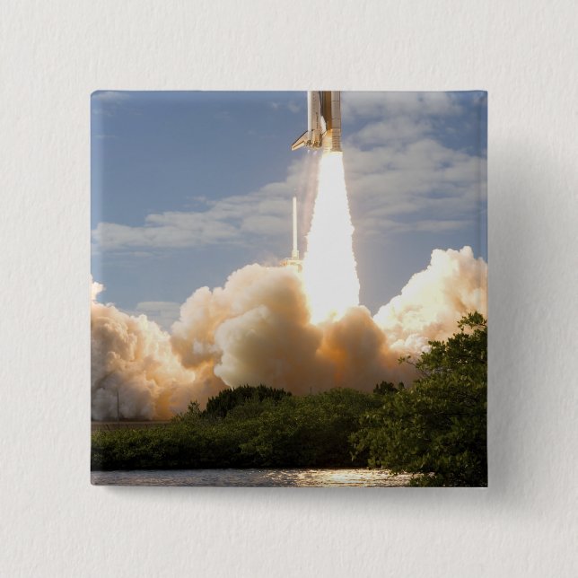 Bóton Quadrado 5.08cm Space Shuttle Atlantis tira 8 (Frente)