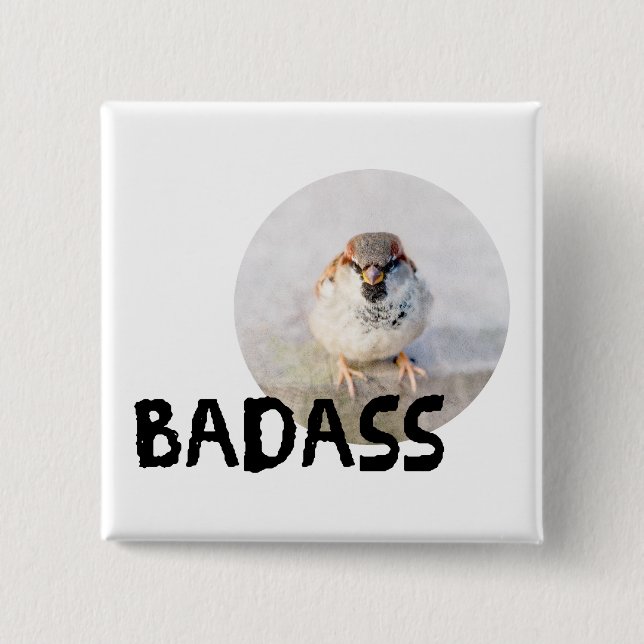 Bóton Quadrado 5.08cm Sparrow - Badass (Frente)