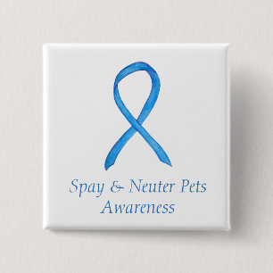 Bóton Quadrado 5.08cm Spay/Neuter Pets Awarture Friso Pin de Arte Person