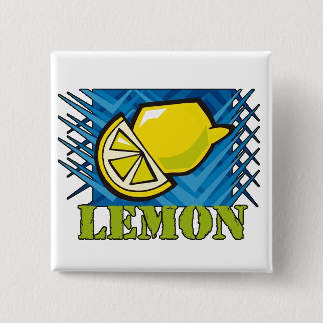 Bóton Quadrado 5.08cm Spiky Lemon (Frente)
