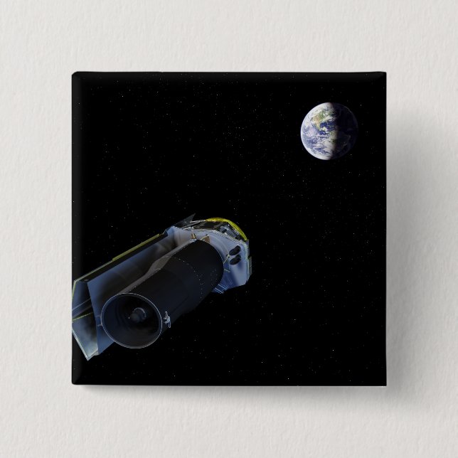 Bóton Quadrado 5.08cm Spitzer aponta sua antena de alto ganho (Frente)