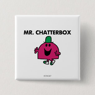Bóton Quadrado 5.08cm Sr. Chatterbox Waving Olá!