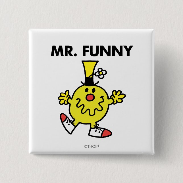 Bóton Quadrado 5.08cm Sr. Funny | Rosto Engraçado (Frente)
