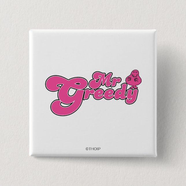 Bóton Quadrado 5.08cm Sr. Greedy em Pé (Frente)