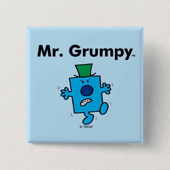 Bóton Quadrado 5.08cm Sr. Men | O Sr. Grumpy é um Grump (Frente)