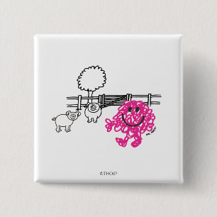 Bóton Quadrado 5.08cm Sr. Messy e Dois Porcos