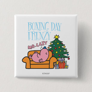 Bóton Quadrado 5.08cm Sr. Preguiçoso Descansando Em Um sofá