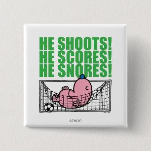 Bóton Quadrado 5.08cm Sr. Preguiçoso Em Um Objetivo De Futebol