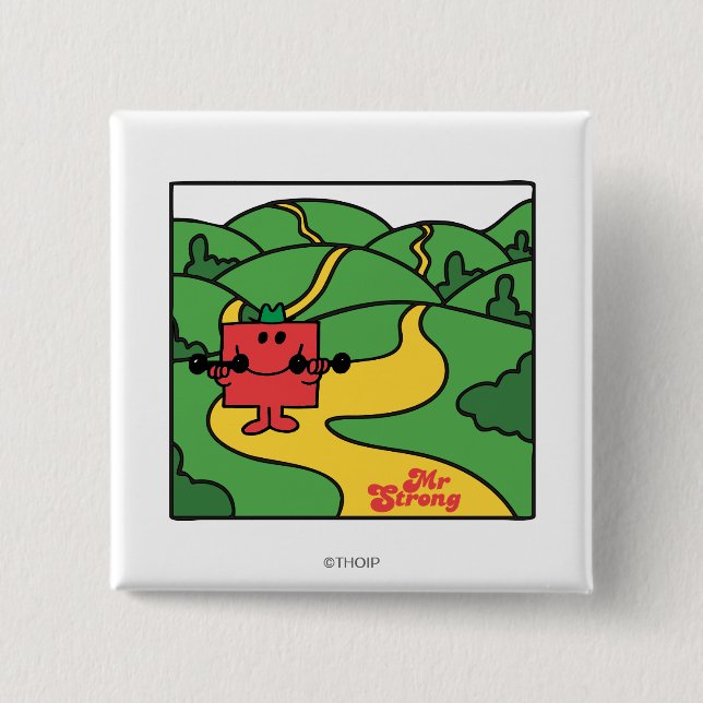 Bóton Quadrado 5.08cm Sr. Strong | Workland Workout (Frente)