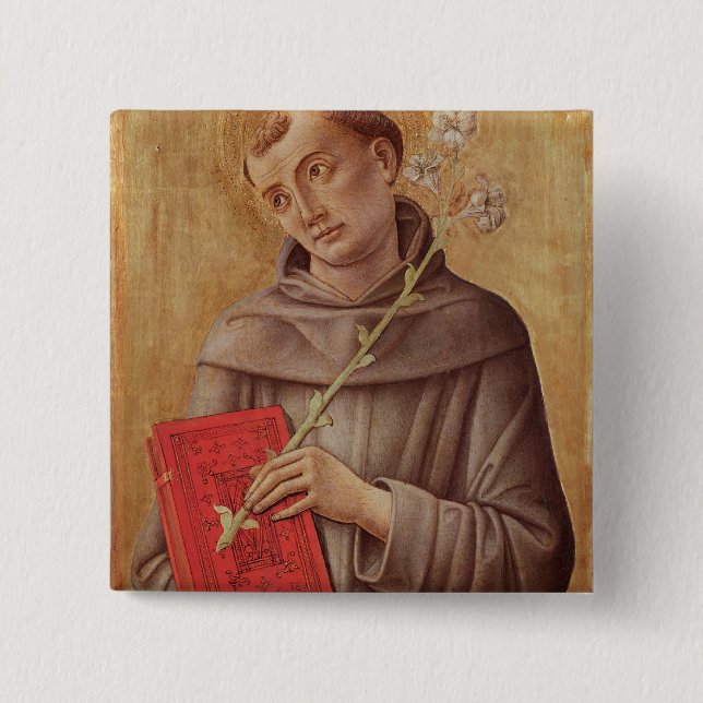 Bóton Quadrado 5.08cm St Anthony de Pádua (Frente)