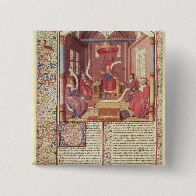 Bóton Quadrado 5.08cm St Augustine, Epicurus, Zeno, Antiochus & (Frente)