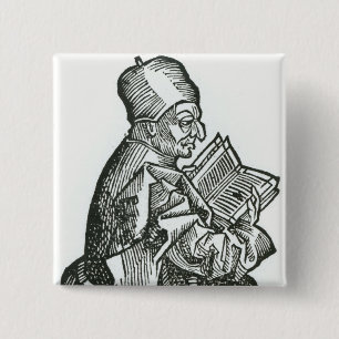 Bóton Quadrado 5.08cm St. Bede 'de Liber Chronicarum