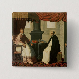 Bóton Quadrado 5.08cm St. Bruno e papa Urbano II 1630-35