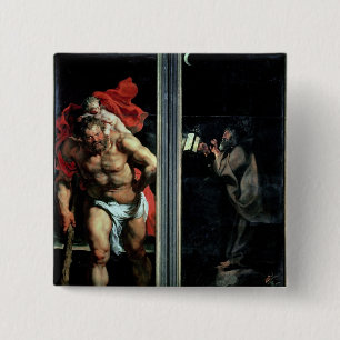 Bóton Quadrado 5.08cm St Christopher e o eremita