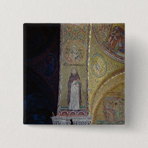 Bóton Quadrado 5.08cm St Dominic e São Nicolau, mosaico no vestíbulo