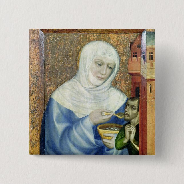 Bóton Quadrado 5.08cm St. Elizabeth de Hungria (Frente)