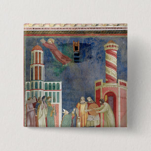 Bóton Quadrado 5.08cm St Francis libera o Heretic, 1297-99