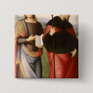 Bóton Quadrado 5.08cm St John o evangelista e St Augustine de