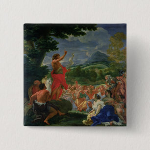 Bóton Quadrado 5.08cm St John Preaching do baptista, pintado antes de