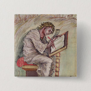 Bóton Quadrado 5.08cm St Matthew, dos evangelho de Ebbo