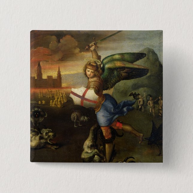 Bóton Quadrado 5.08cm St Michael, c.1503-05 (Frente)