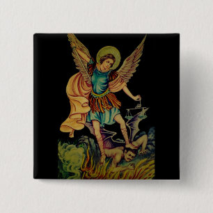 Bóton Quadrado 5.08cm St Michael o arcanjo