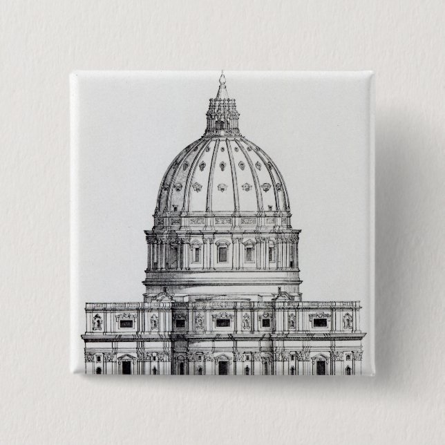 Bóton Quadrado 5.08cm St Peter, Roma (Frente)