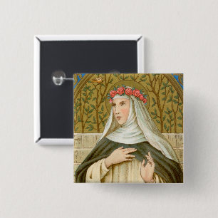 Bóton Quadrado 5.08cm St. Rosa de Lima (BK 020)