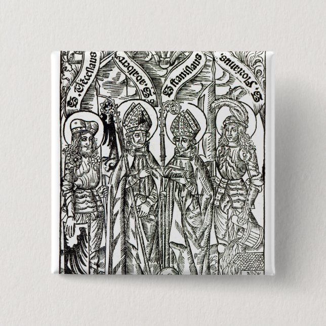 Bóton Quadrado 5.08cm St. Wenceslaus, Adalbert, St. Florian de (Frente)
