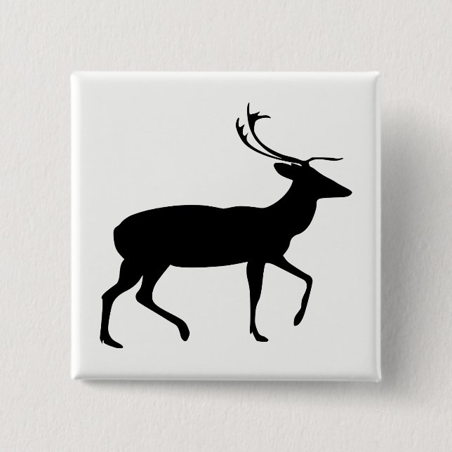 Bóton Quadrado 5.08cm Stag Silhouette (Frente)