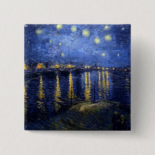 Bóton Quadrado 5.08cm Starry Night Over the Rhone Button