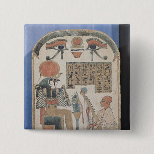 Bóton Quadrado 5.08cm Stela do harpist Djedkhonsuiuefankh