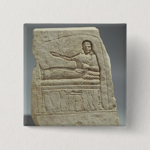 Bóton Quadrado 5.08cm Stela funerário em nome da senhora Artemis, franc