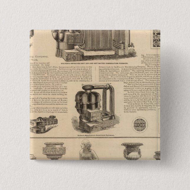 Bóton Quadrado 5.08cm Stewart, empresa de manufatura (Frente)