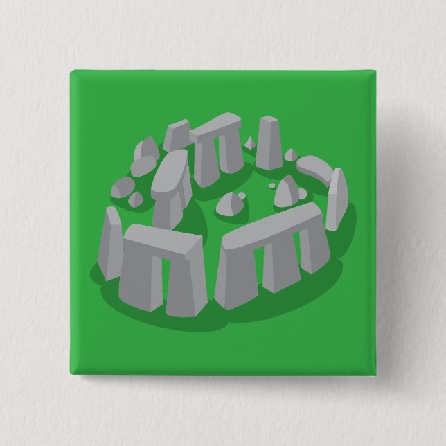 Bóton Quadrado 5.08cm Stonehenge da Inglaterra (Frente)
