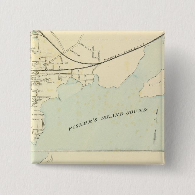 Bóton Quadrado 5.08cm Stonington, Groton (Frente)