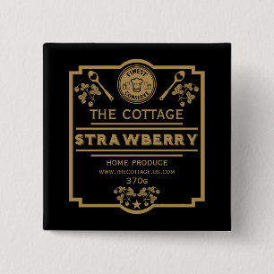 Bóton Quadrado 5.08cm Strawberry Jam Seller