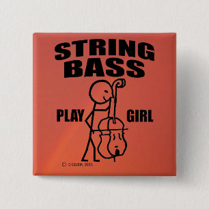 Bóton Quadrado 5.08cm String Bass Play Girl