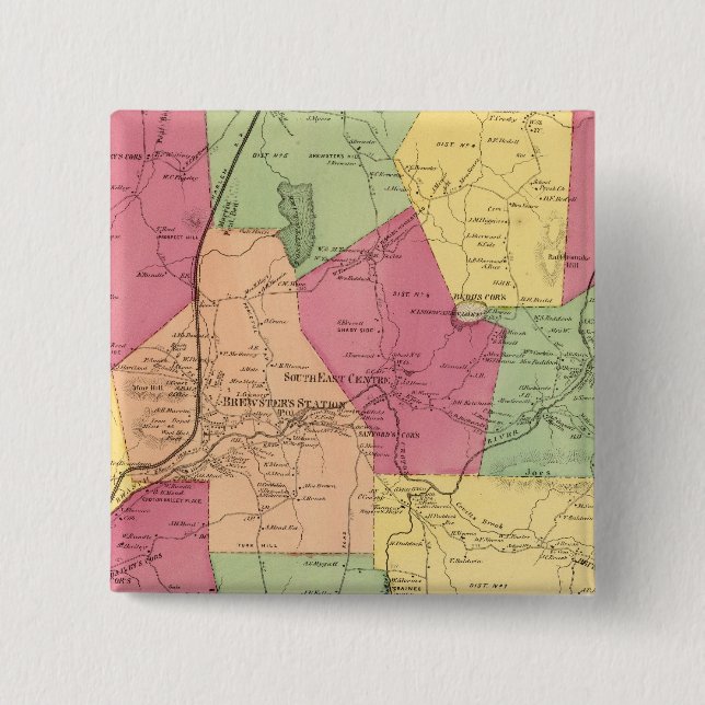 Bóton Quadrado 5.08cm Sudeste, Cidade (Frente)