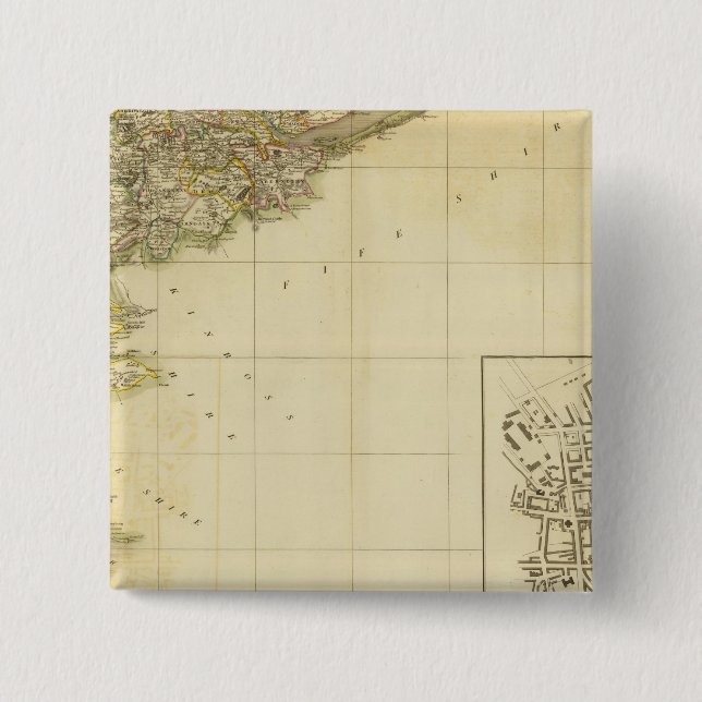 Bóton Quadrado 5.08cm Sudeste de Perthshire (Frente)