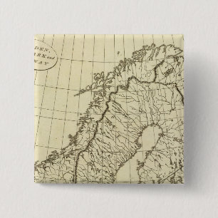 Bóton Quadrado 5.08cm Suecia, Dinamarca, Noruega