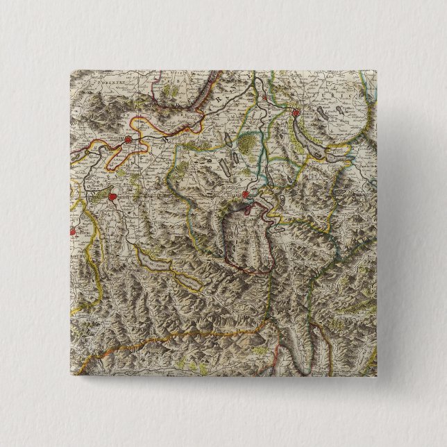 Bóton Quadrado 5.08cm Suíça - Suiça (Frente)