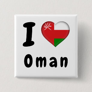Bóton Quadrado 5.08cm Sultanato de Oman Flag