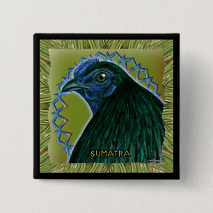 Bóton Quadrado 5.08cm Sumatra Rooster enquadrado
