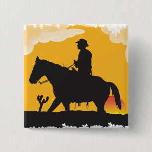 Bóton Quadrado 5.08cm Sunset Cowboy