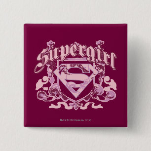 Bóton Quadrado 5.08cm Super Girl Crest Design