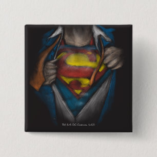Bóton Quadrado 5.08cm Super-Homem Desenho de Revenda do tórax Coloriza